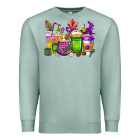 Seafoam mardi gras coffee cups cowgirl Premium Sweatshirt - CowGirlArtShop