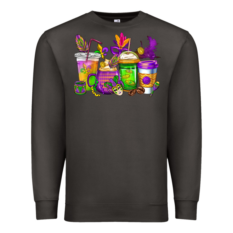 Mardi Gras Coffee Cups Cowgirl Premium Sweatshirt by CowGirlArtShop | Teevron