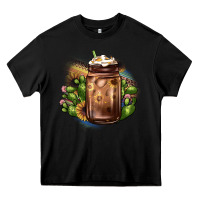 Black sunflower coffee cup cactus Heavy Core Tee - JahusDesignShop