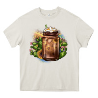 Cream sunflower coffee cup cactus Heavy Core Tee - JahusDesignShop