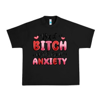 Black bad bitch with bad anxiety Urban Heavy Tee - MaliasSmallBusiness