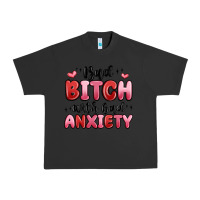 Pigment Black bad bitch with bad anxiety Urban Heavy Tee - MaliasSmallBusiness