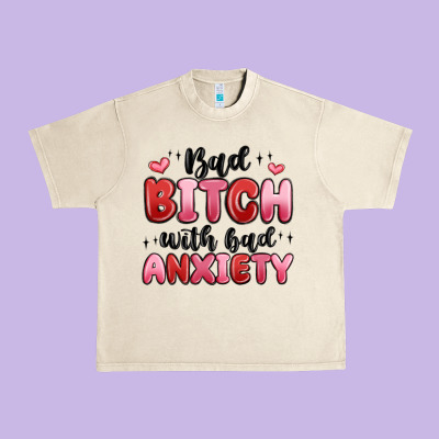 Bad Bitch With Bad Anxiety Urban Heavy Tee Designed By Maliassmallbusiness