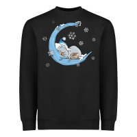 Black snowman and moon Heavyweight Sweatshirt - MaliasSmallBusiness
