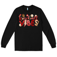 Black baseball vibes Long Sleeve Tee - MaliasSmallBusiness