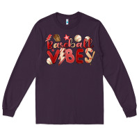 Plum baseball vibes Long Sleeve Tee - MaliasSmallBusiness