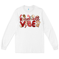 White baseball vibes Long Sleeve Tee - MaliasSmallBusiness