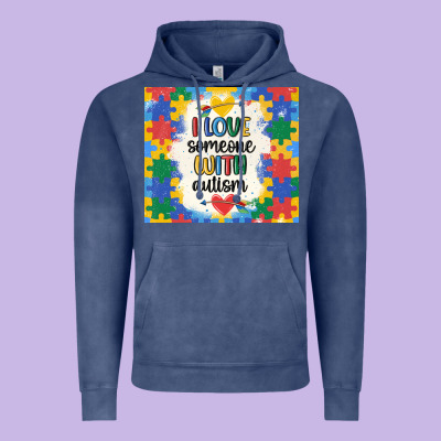 ı Love Someone With Autism Vintage Hoodie Designed By Maliassmallbusiness