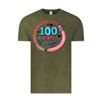 Vintage Olive happy 100 days of school Vintage Tee - MaliasSmallBusiness