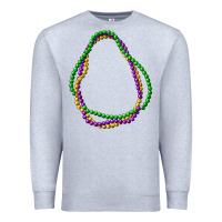 Heather Grey mardi gras beads Premium Sweatshirt - CowGirlArtShop