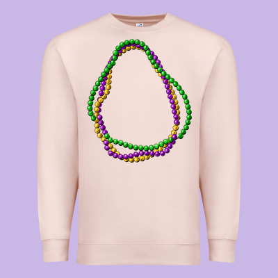 Mardi Gras Beads Premium Sweatshirt Designed By Cowgirlartshop