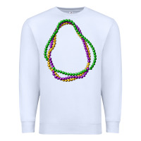 White mardi gras beads Premium Sweatshirt - CowGirlArtShop