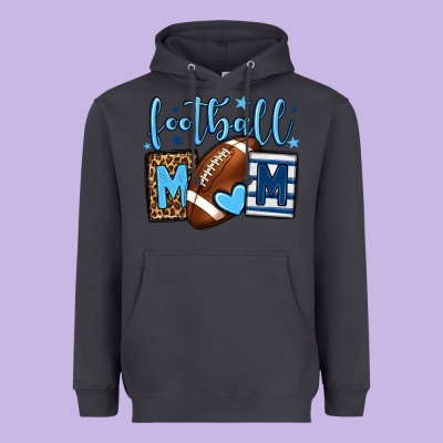 Football Mom Blue Team Color Heavyweight Hoodie Designed By Howdyjamesfarm