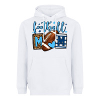 White Football mom blue team color Heavyweight Hoodie - HowdyJamesFarm