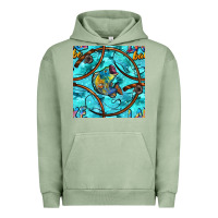 Pigment Oil Green Lake Babe And Fish With Camouflage Seamless Pattern Urban Hoodie - BundleAndBundleShop