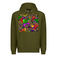Army Green mardi gras hearts Premium Hoodie - CowGirlArtShop