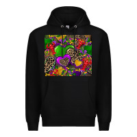 Black mardi gras hearts Premium Hoodie - CowGirlArtShop