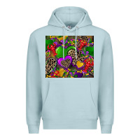 Blue Mist mardi gras hearts Premium Hoodie - CowGirlArtShop