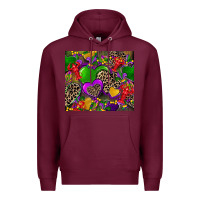 Burgundy mardi gras hearts Premium Hoodie - CowGirlArtShop