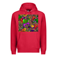 Cardinal mardi gras hearts Premium Hoodie - CowGirlArtShop