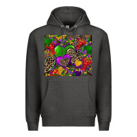 Charcoal Heather mardi gras hearts Premium Hoodie - CowGirlArtShop