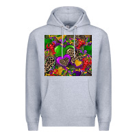 Heather Grey mardi gras hearts Premium Hoodie - CowGirlArtShop