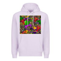 Lilac mardi gras hearts Premium Hoodie - CowGirlArtShop
