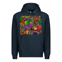 Navy mardi gras hearts Premium Hoodie - CowGirlArtShop