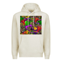 Oatmeal Heather mardi gras hearts Premium Hoodie - CowGirlArtShop