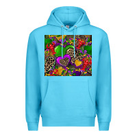 Ocean Blue mardi gras hearts Premium Hoodie - CowGirlArtShop