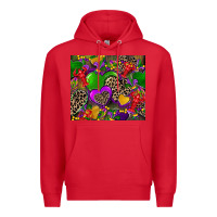 Red mardi gras hearts Premium Hoodie - CowGirlArtShop