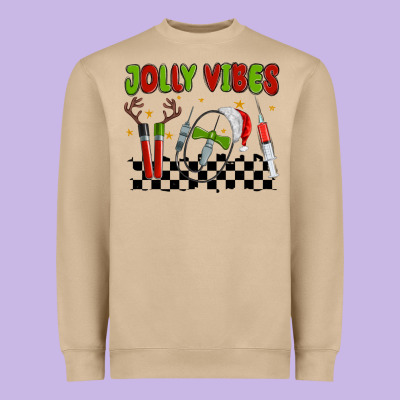 Jolly Vibes Heavyweight Sweatshirt Designed By Maliassmallbusiness