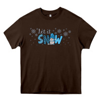 Chocolate Brown winter let it snow Heavy Core Tee - JahusDesignShop