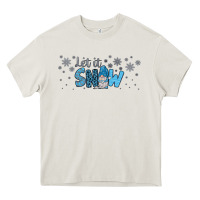 Cream winter let it snow Heavy Core Tee - JahusDesignShop