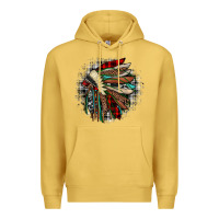 Antique Gold indian headdress Premium Hoodie - JahusDesignShop