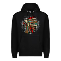 Black indian headdress Premium Hoodie - JahusDesignShop