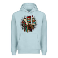 Blue Mist indian headdress Premium Hoodie - JahusDesignShop