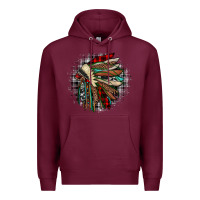 Burgundy indian headdress Premium Hoodie - JahusDesignShop