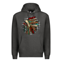 Charcoal Heather indian headdress Premium Hoodie - JahusDesignShop