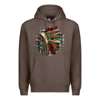 Coffee indian headdress Premium Hoodie - JahusDesignShop