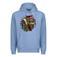 Colony Blue indian headdress Premium Hoodie - JahusDesignShop