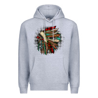 Heather Grey indian headdress Premium Hoodie - JahusDesignShop