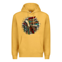 Mustard indian headdress Premium Hoodie - JahusDesignShop