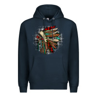 Navy indian headdress Premium Hoodie - JahusDesignShop