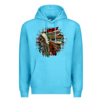 Ocean Blue indian headdress Premium Hoodie - JahusDesignShop