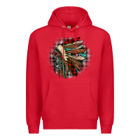 Red indian headdress Premium Hoodie - JahusDesignShop