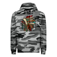 Slate Camo indian headdress Premium Hoodie - JahusDesignShop