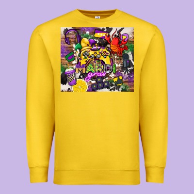 Mardi Gras Gamer Premium Sweatshirt Designed By Cowgirlartshop