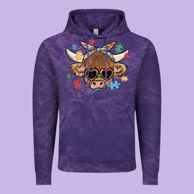 Autism Awareness Cow Vintage Hoodie Designed By Maliassmallbusiness
