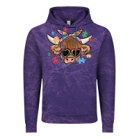 Cloud Purple autism awareness cow Vintage Hoodie - MaliasSmallBusiness